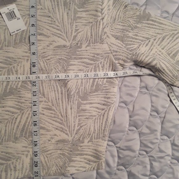 NWT French Connection Sekia Jersey Crew Neck Top, grey/white melange Sz XS boxy - Picture 6 of 13